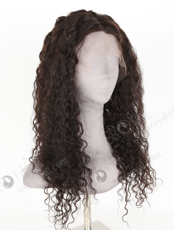 In Stock Indian Remy Hair 20" Natural Curly 2# Color Lace Front Wig MLF-04031-20378