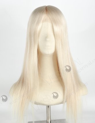 Beautiful Long White Hair Wig Best Human Hair Wigs Websites | In Stock European Virgin Hair 18" Straight White Color Lace Front Silk Top Glueless Wig GLL-08040