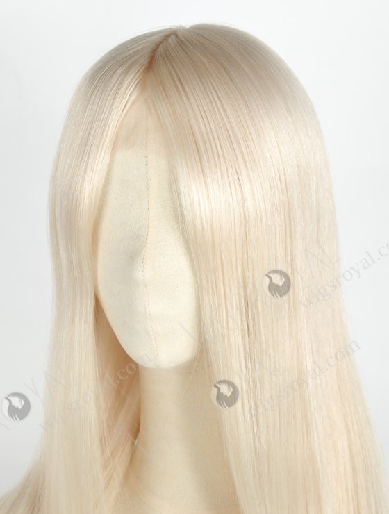 Beautiful Long White Hair Wig Best Human Hair Wigs Websites | In Stock European Virgin Hair 18" Straight White Color Lace Front Silk Top Glueless Wig GLL-08040-20581