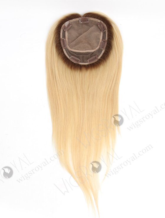 Best Silk Top Real Hair Toppers | 16 Inch Light Blonde with Medium Root Hair Pieces Topper-057-20665