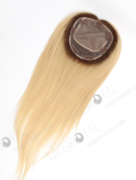 Best Silk Top Real Hair Toppers | 16 Inch Light Blonde with Medium Root Hair Pieces Topper-057-20664