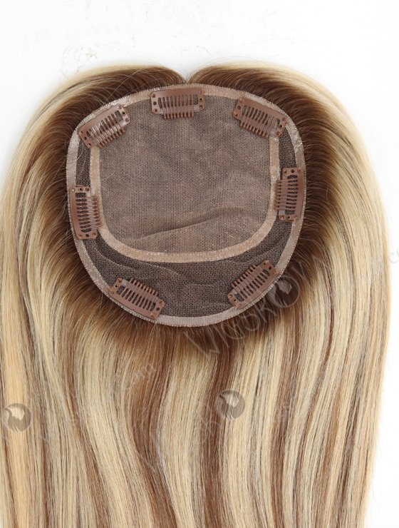 16 Inch Blonde Remy Human Hair Toppers with Highlights for Thinning Hair Topper-046-20655