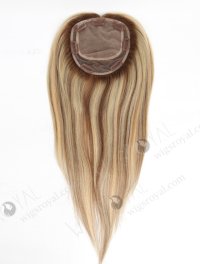 16 Inch Blonde Remy Human Hair Toppers with Highlights for Thinning Hair Topper-046