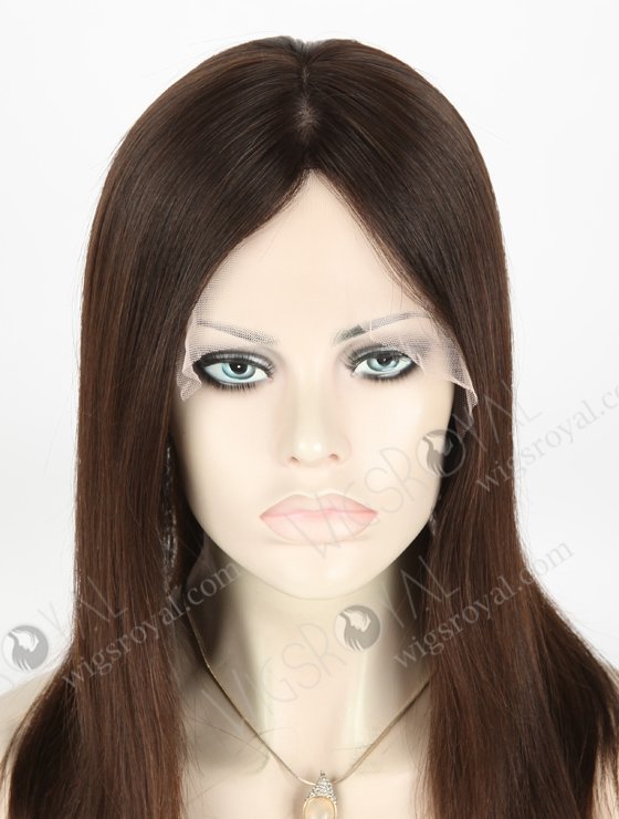 Wholesale Human Hair Wigs 14 Inch High Quality Unprocessed Natural Brown Hair Glueless Silk Top Wigs GLL-08052-20812