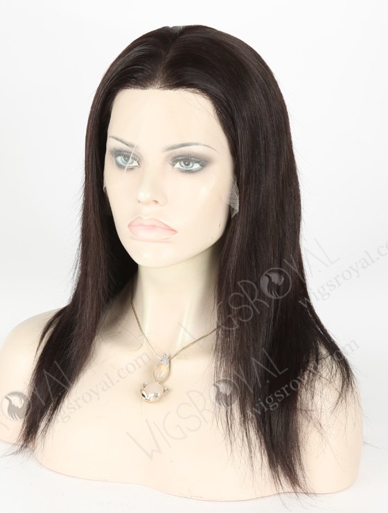 Off Black Hair Color Silky Straight European Human Hair Full Lace Wig For White Women WR-LW-133-21007