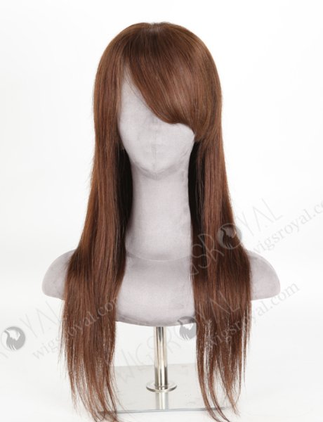 Dark Brown European Virgin Human Hair Full Lace Wig With Bangs WR-LW-127
