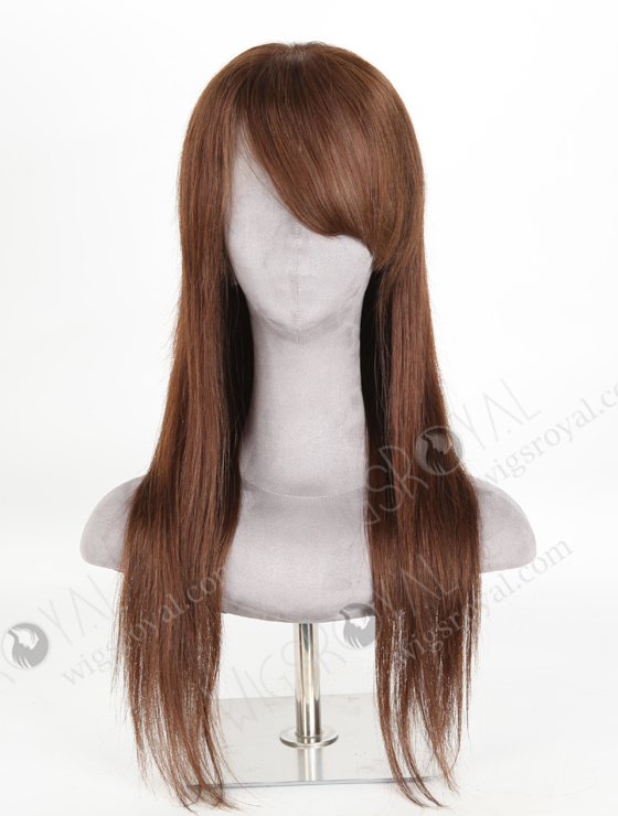 Dark Brown European Virgin Human Hair Full Lace Wig With Bangs WR-LW-127-20924