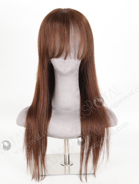 Dark Brown European Virgin Human Hair Full Lace Wig With Bangs WR-LW-127-20926