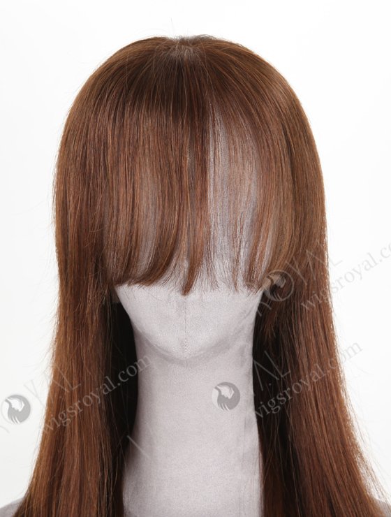 Dark Brown European Virgin Human Hair Full Lace Wig With Bangs WR-LW-127-20927