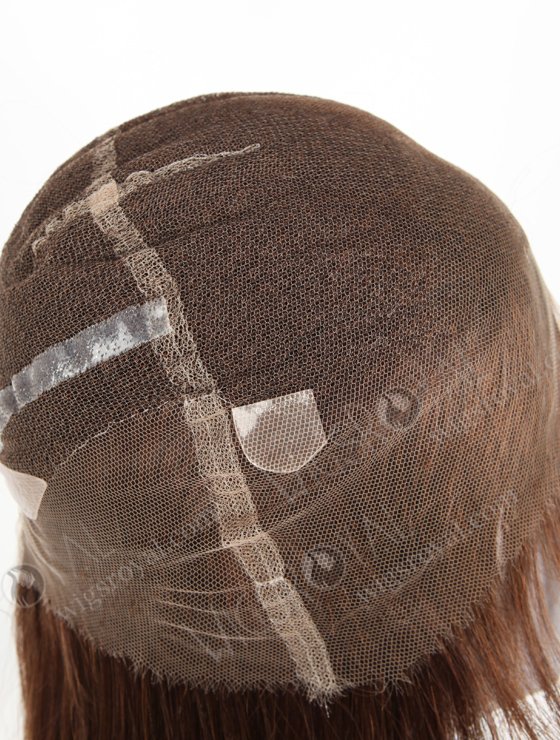 Dark Brown European Virgin Human Hair Full Lace Wig With Bangs WR-LW-127-20933