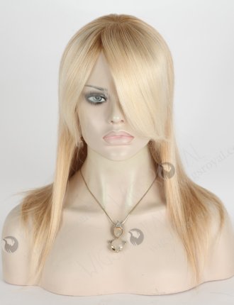 The Perfect Highlight White Color Straight PU Wig With Bangs WR-MOW-018