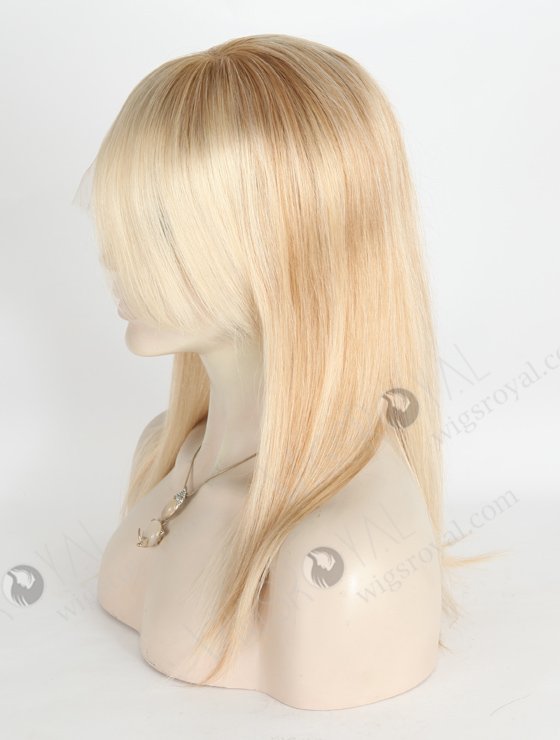 The Perfect Highlight White Color Straight PU Wig With Bangs WR-MOW-018-21163