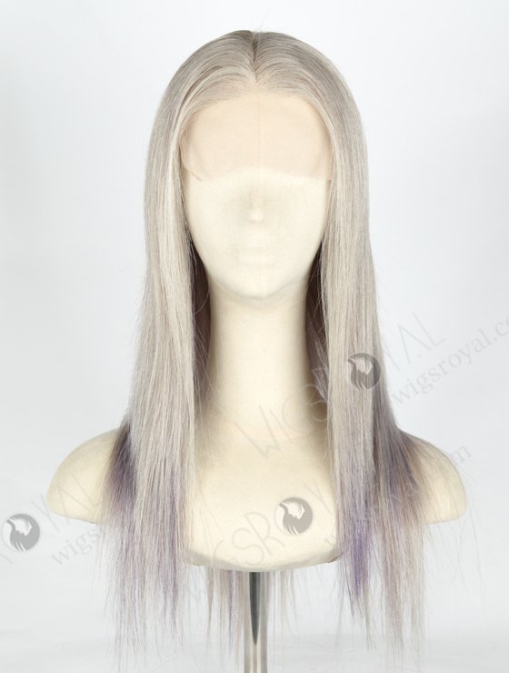 Grey Color Highlight Purple 16'' European Virgin Hair Lace Front Wig WR-CLF-026-21017