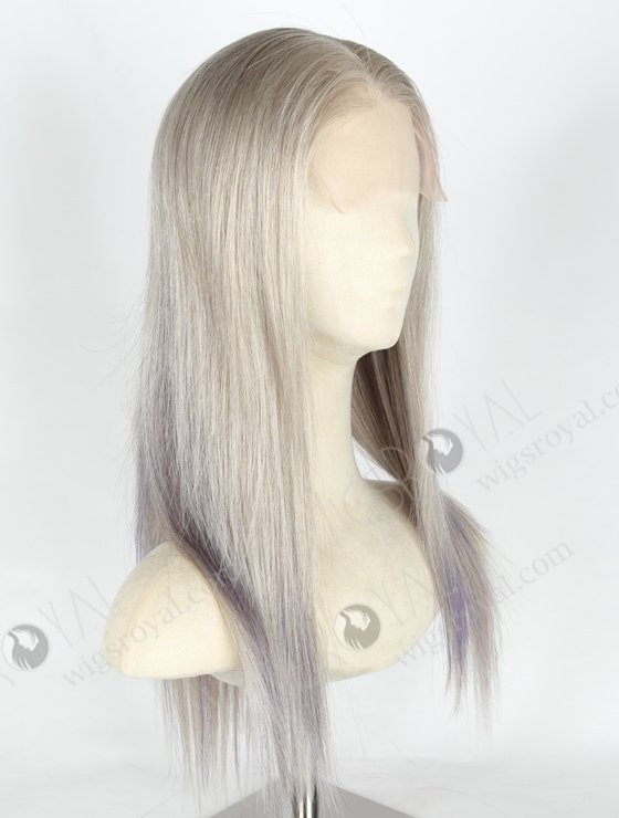 Grey Color Highlight Purple 16'' European Virgin Hair Lace Front Wig WR-CLF-026-21020
