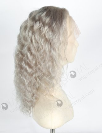 Lace Front Wig Grey Color Deep Body Wave With Elastic Band WR-CLF-034