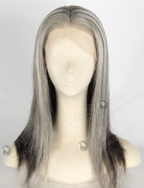 Knotless Scalp Replica Part Grey Color 100% European Human Hair Silk Top Full Lace Wig WR-ST-054