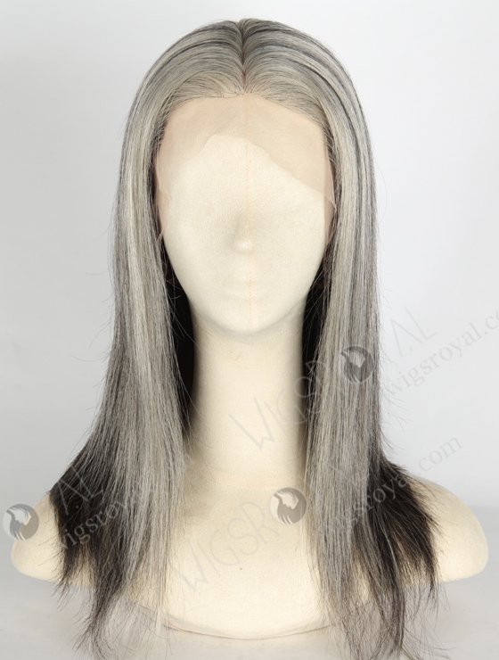 Knotless Scalp Replica Part Grey Color 100% European Human Hair Silk Top Full Lace Wig WR-ST-054-21134