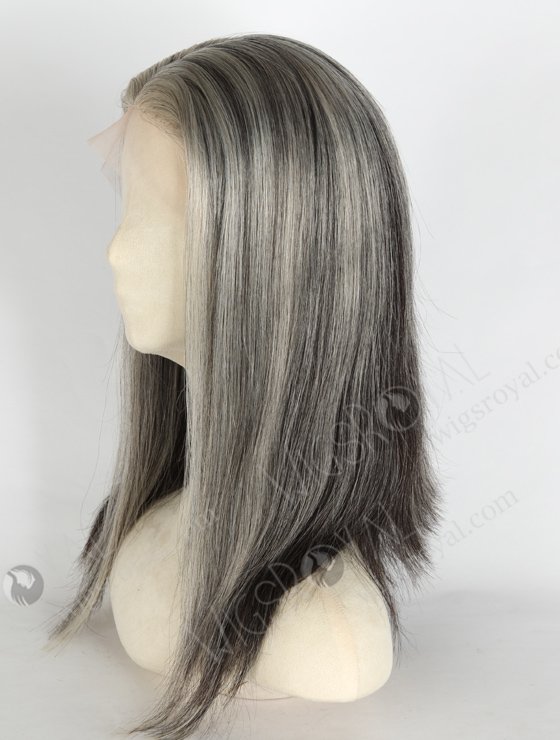 Knotless Scalp Replica Part Grey Color 100% European Human Hair Silk Top Full Lace Wig WR-ST-054-21137