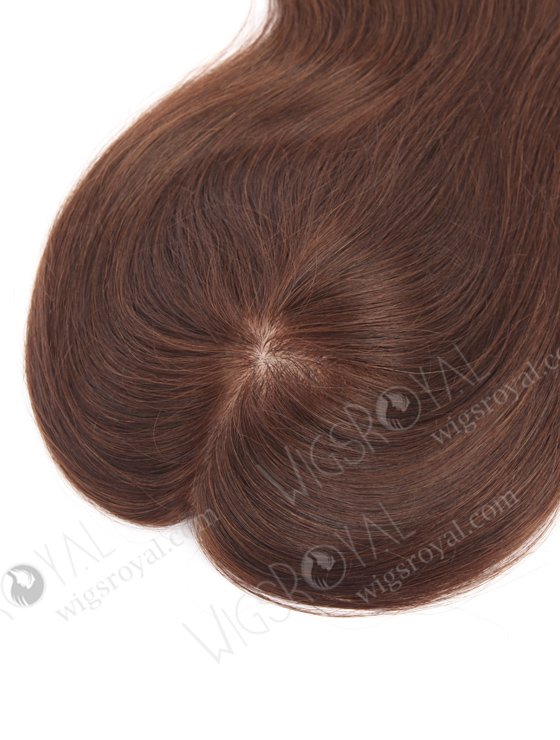 In Stock 5.5"*6" European Virgin Hair 14" Straight Color 3# Silk Top Hair Topper-102-21237