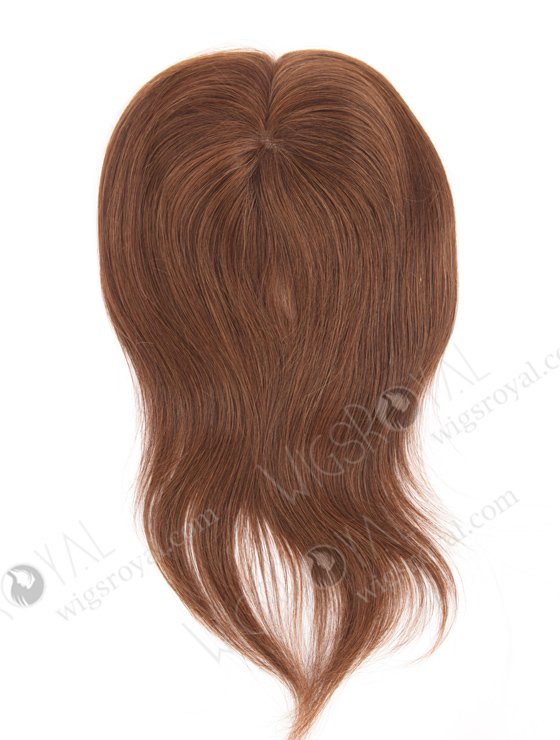 In Stock 5.5"*5.5" European Virgin Hair 12" Straight Color 4# Monofilament Hair Topper-106-21261