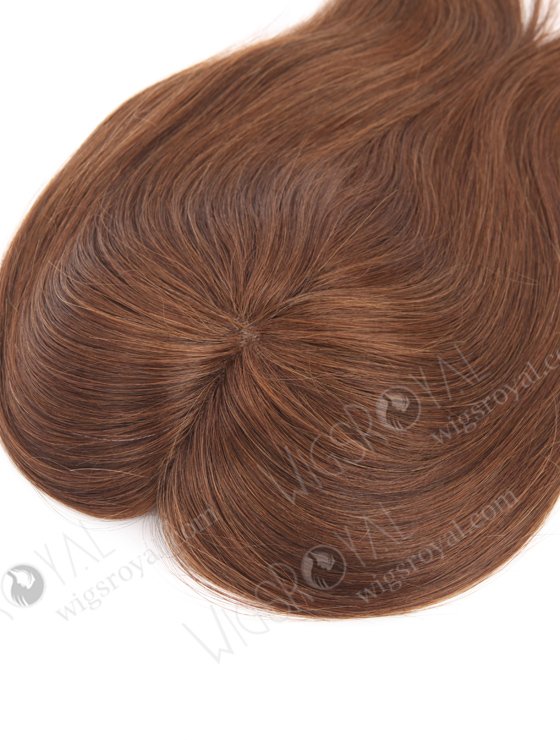 In Stock 5.5"*5.5" European Virgin Hair 12" Straight Color 4# Monofilament Hair Topper-106-21262