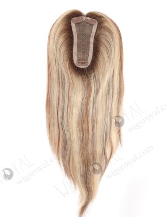 In Stock 3"*2"*6" European Virgin Hair 16" All One Length Straight Color T9/60# with 9# highlights Silk Top Hair Topper-103