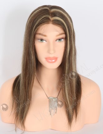 In Stock Indian Remy Hair 14" Straight 2/8# Blended with 27# and 30# Highlights Color Full Lace Wig FLW-01917