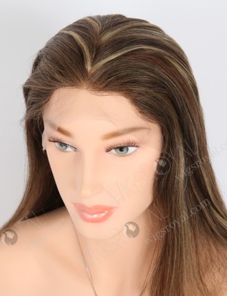 In Stock Indian Remy Hair 14" Straight 2/8# Blended with 27# and 30# Highlights Color Full Lace Wig FLW-01917
