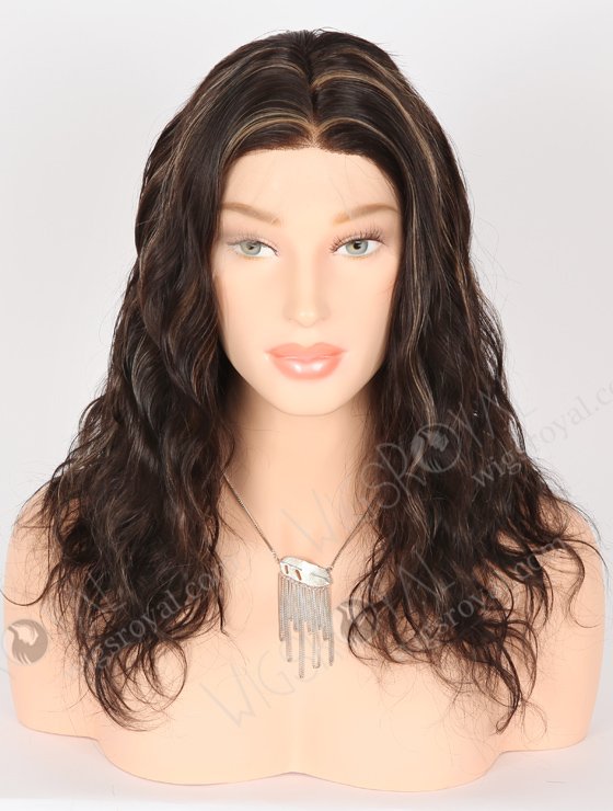 In Stock Indian Remy Hair 16" Natural Wave 2/8# Highlights Color Full Lace Wig FLW-01920