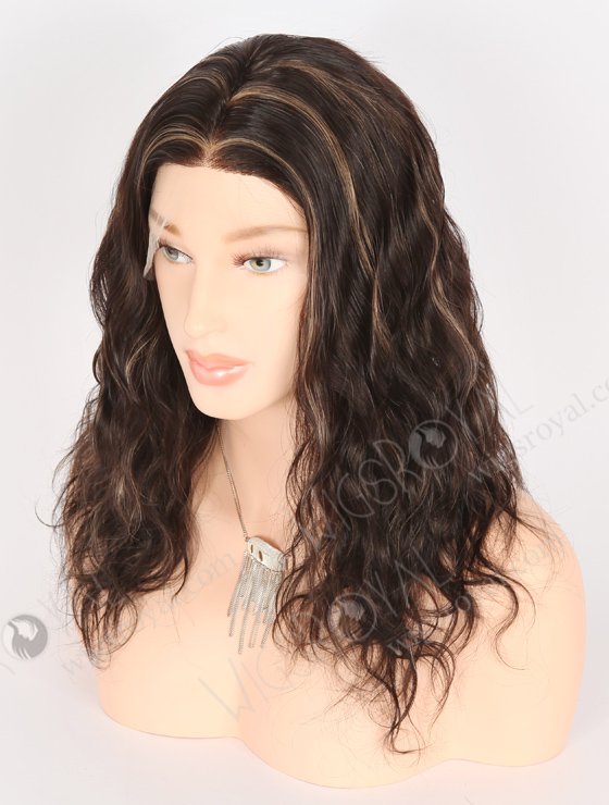 In Stock Indian Remy Hair 16" Natural Wave 2/8# Highlights Color Full Lace Wig FLW-01920-21386