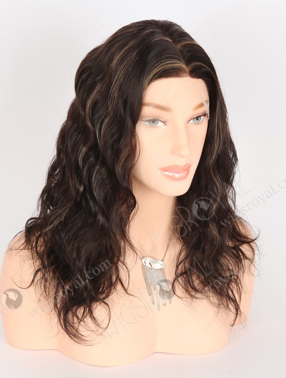 In Stock Indian Remy Hair 16" Natural Wave 2/8# Highlights Color Full Lace Wig FLW-01920-21385