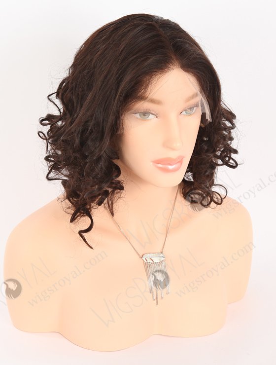 In Stock Indian Remy Hair 16" Curly As Pic 1b# Color Full Lace Wig FLW-01910-21511