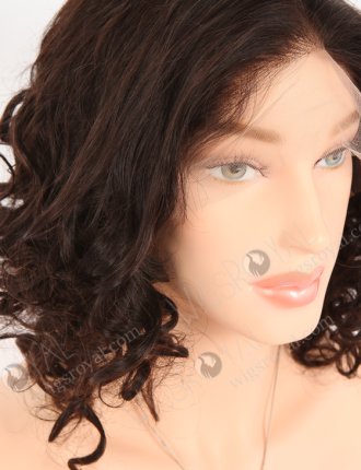 In Stock Indian Remy Hair 16" Curly As Pic 1b# Color Full Lace Wig FLW-01910