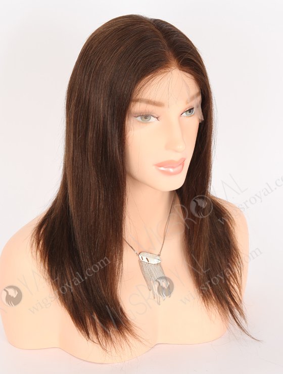 In Stock Indian Remy Hair 16" Light Yaki 2/4/6# Evenly Blended Color Full Lace Wig FLW-01907-21546
