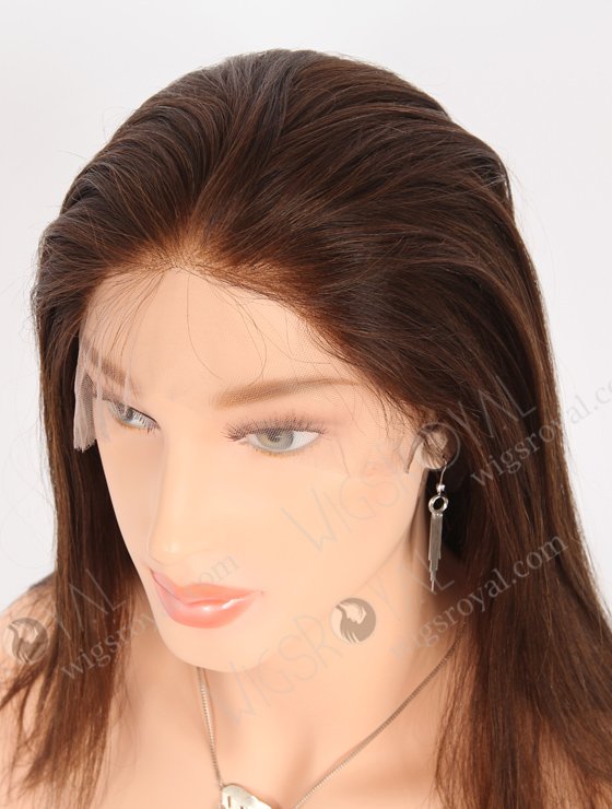 In Stock Indian Remy Hair 16" Light Yaki 2/4/6# Evenly Blended Color Full Lace Wig FLW-01907-21548