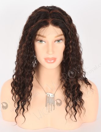 In Stock Indian Remy Hair 16" Deep Wave 2/33# Highlights Color Full Lace Wig FLW-01908