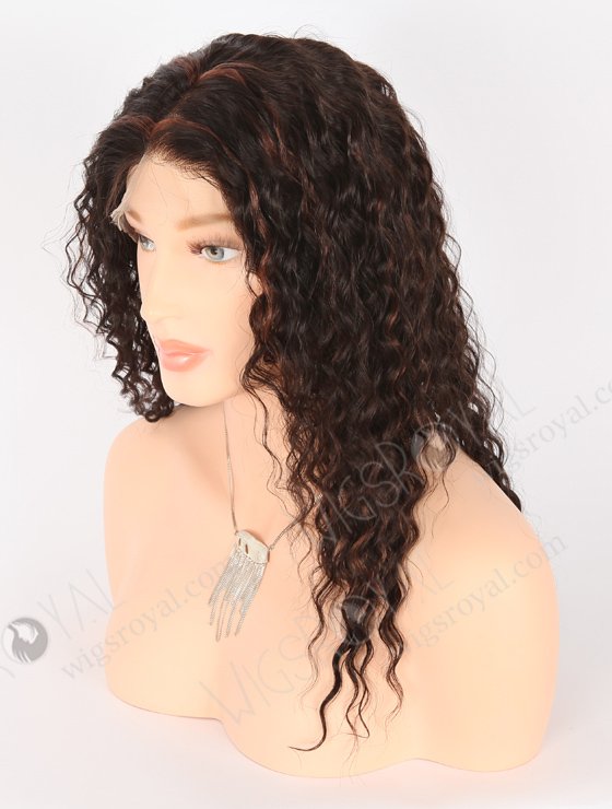 In Stock Indian Remy Hair 16" Deep Wave 2/33# Highlights Color Full Lace Wig FLW-01908-21533