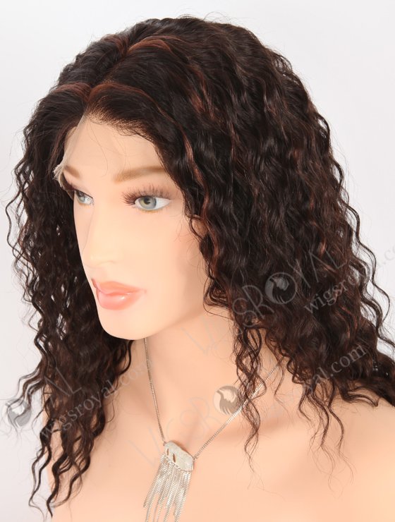 In Stock Indian Remy Hair 16" Deep Wave 2/33# Highlights Color Full Lace Wig FLW-01908-21535