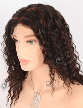 In Stock Indian Remy Hair 16" Deep Wave 2/33# Highlights Color Full Lace Wig FLW-01908