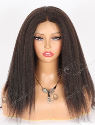 In Stock Indian Remy Hair 16" Kinky Straight 1b# Color Full Lace Wig FLW-01244