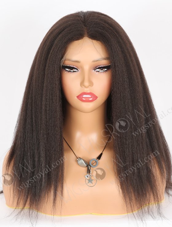 In Stock Indian Remy Hair 16" Kinky Straight 1b# Color Full Lace Wig FLW-01244