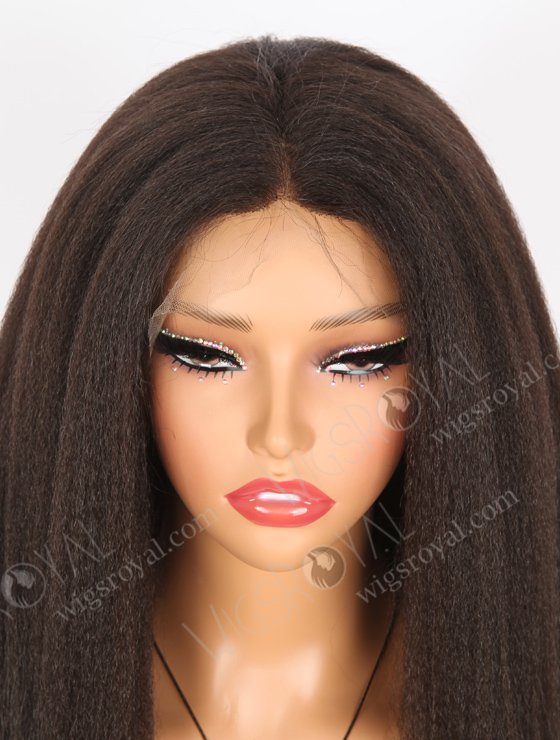 In Stock Indian Remy Hair 16" Kinky Straight 1b# Color Full Lace Wig FLW-01244-21684