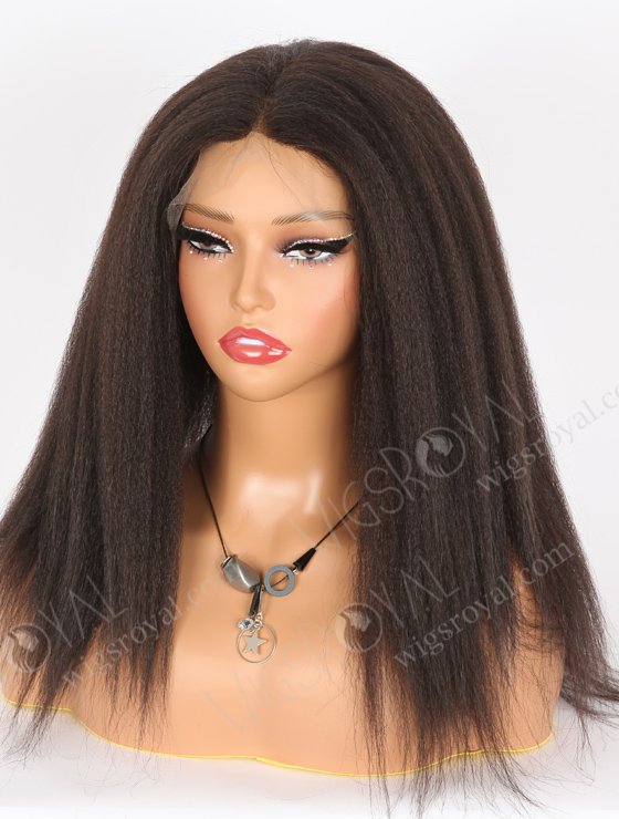 In Stock Indian Remy Hair 16" Kinky Straight 1b# Color Full Lace Wig FLW-01244-21685