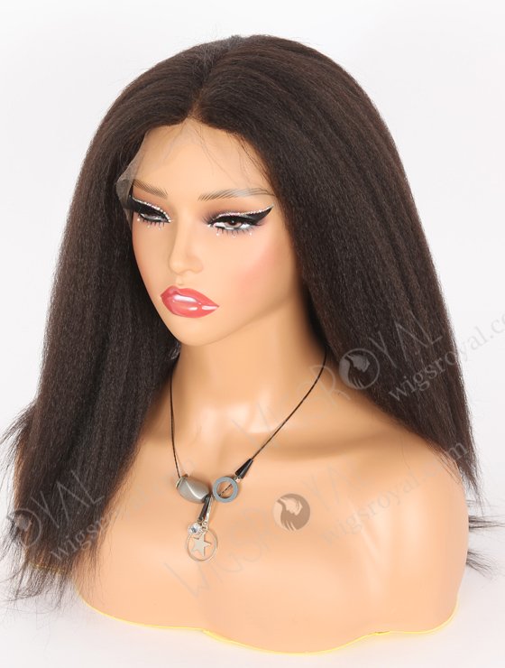 In Stock Indian Remy Hair 16" Kinky Straight 1b# Color Full Lace Wig FLW-01244-21688