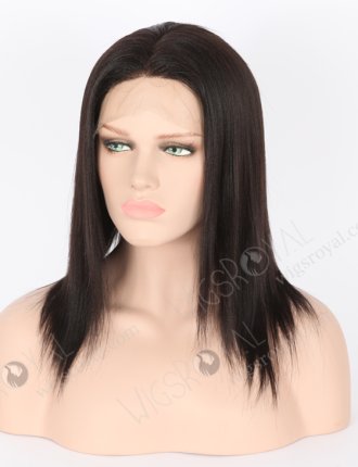 In Stock Indian Remy Hair 12" Yaki 1b# Color Full Lace Wig FLW-01021