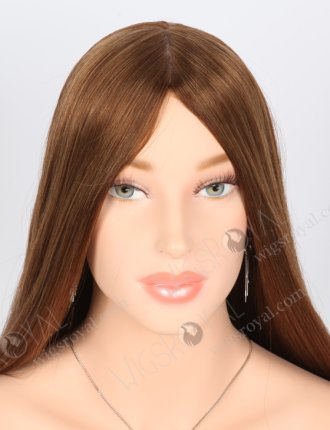 In Stock Chinese Virgin Hair 20" Natural Straight 6#(60%) and 8#(40%) Evenly Blended Color Jewish Wig JWS-07003