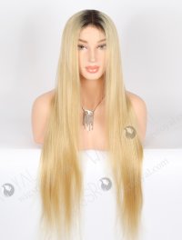Long Blonde Full Lace Wig With Roots Color FLW-07338