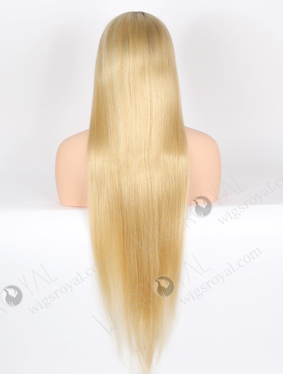In Stock Chinese Virgin Hair 30" Straight Dark Roots with Blonde Color as Pic Color Full Lace Wig FLW-07338-21759