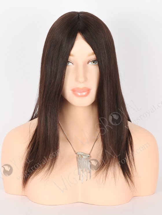 In Stock Indian Remy Hair 14" Light yaki Natural Color Glueless Silk Top Wig GL-01038-21824