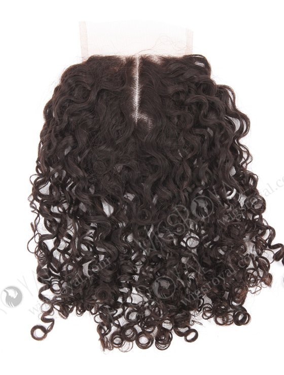 In Stock Brazilian Virgin Hair 18" Tight Pissy Curl Natural Color Top Closure STC-405-21885